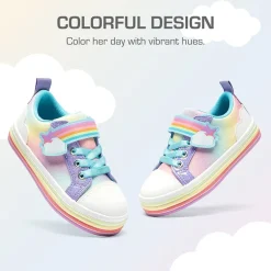 Girls’ Rainbow Ombre Hook-and-Loop Sneakers