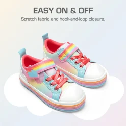Girls’ Rainbow Ombre Hook-and-Loop Sneakers