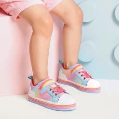 Girls’ Rainbow Ombre Hook-and-Loop Sneakers