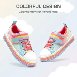 Girls’ Rainbow Ombre Hook-and-Loop Sneakers