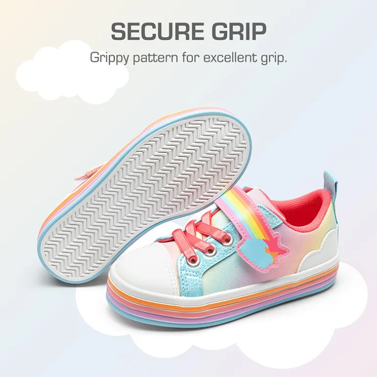 Girls’ Rainbow Ombre Hook-and-Loop Sneakers