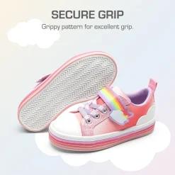 Girls’ Rainbow Ombre Hook-and-Loop Sneakers