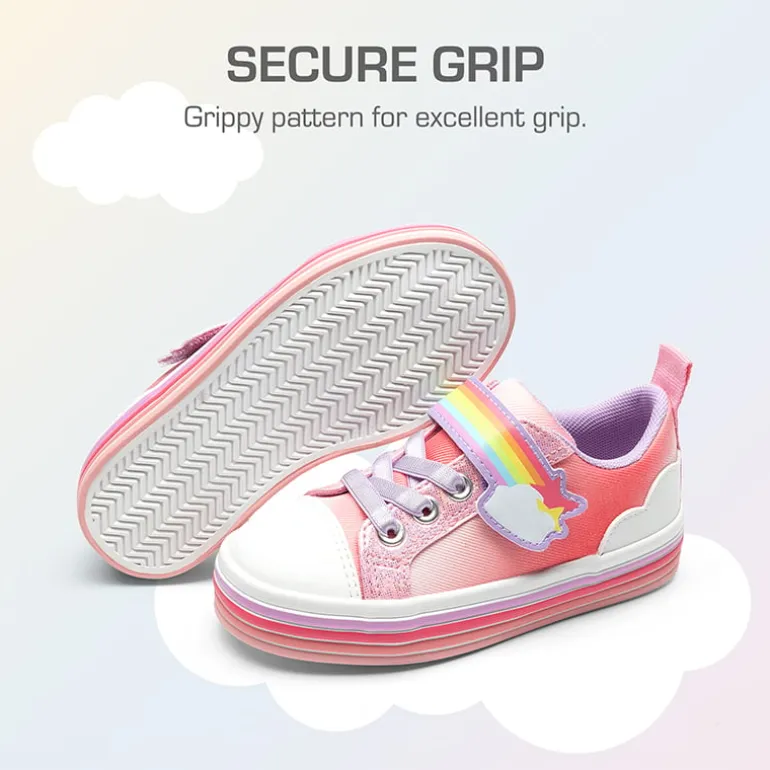 Girls’ Rainbow Ombre Hook-and-Loop Sneakers