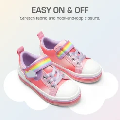 Girls’ Rainbow Ombre Hook-and-Loop Sneakers