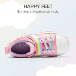 Girls’ Rainbow Ombre Hook-and-Loop Sneakers
