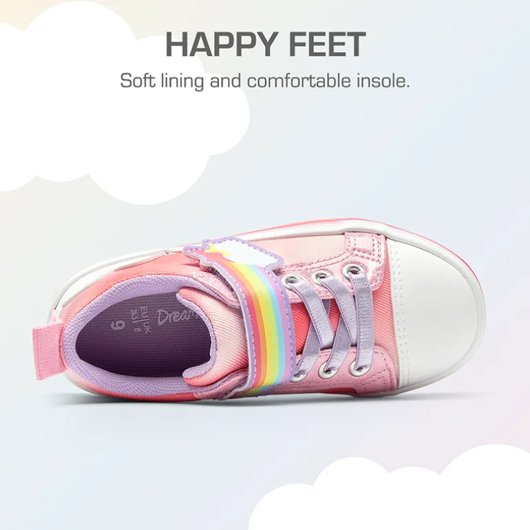 Girls’ Rainbow Ombre Hook-and-Loop Sneakers
