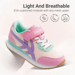 Girls’ Retro Sporty Lightweight Mesh Tennis Shoes
