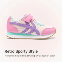 Girls’ Retro Sporty Lightweight Mesh Tennis Shoes