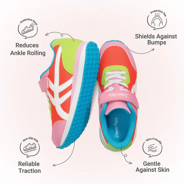 Girls’ Retro Sporty Lightweight Mesh Tennis Shoes