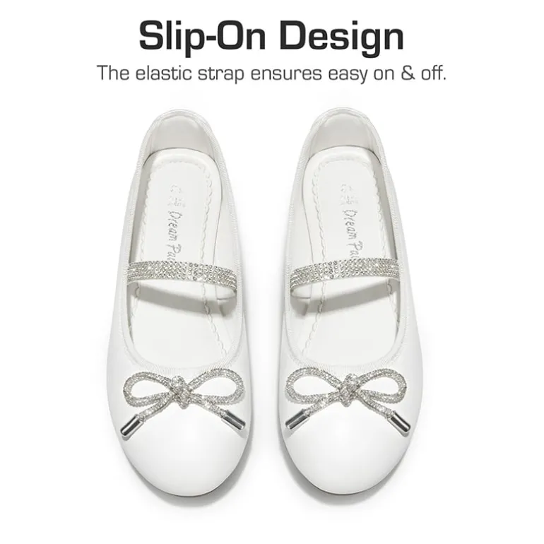 Girls’ Rhinestone Bow Mary Jane Flats