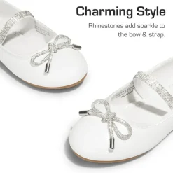 Girls’ Rhinestone Bow Mary Jane Flats