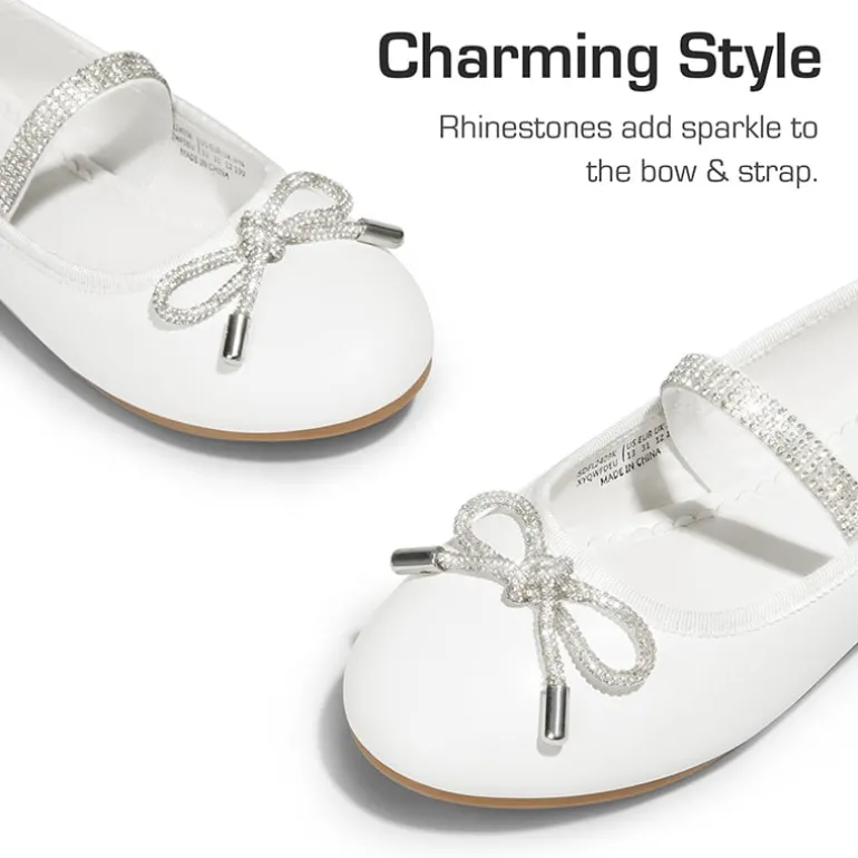 Girls’ Rhinestone Bow Mary Jane Flats