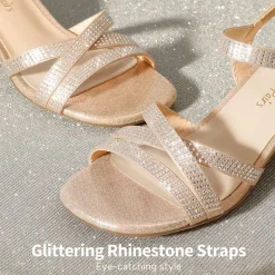 Girls Rhinestone Low Heel Sandals