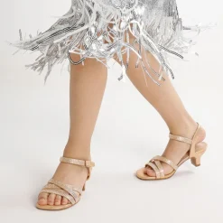 Girls Rhinestone Low Heel Sandals