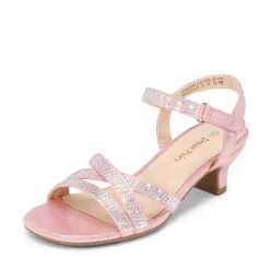 Girls Rhinestone Low Heel Sandals