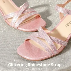 Girls Rhinestone Low Heel Sandals