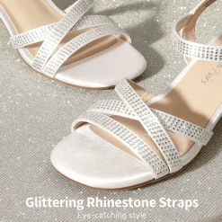 Girls Rhinestone Low Heel Sandals