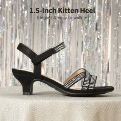 Girls Rhinestone Low Heel Sandals
