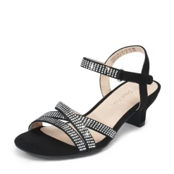 Girls Rhinestone Low Heel Sandals