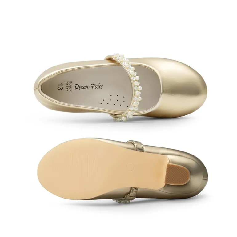 Girls' Rhinestone Mary Jane Low Heels