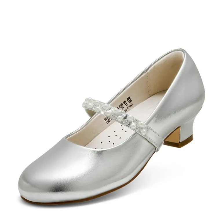 Girls' Rhinestone Mary Jane Low Heels