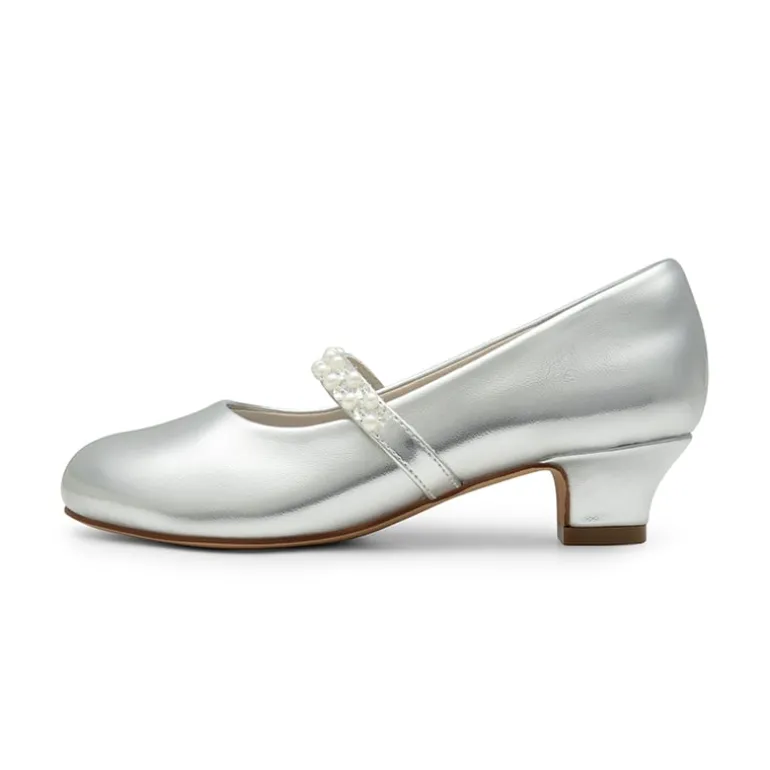 Girls' Rhinestone Mary Jane Low Heels