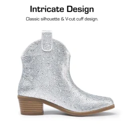 Girls’ Rhinestone Square-Toe Cowgirl Boots