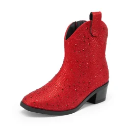 Girls’ Rhinestone Square-Toe Cowgirl Boots
