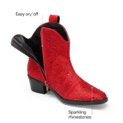 Girls’ Rhinestone Square-Toe Cowgirl Boots