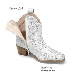 Girls’ Rhinestone Square-Toe Cowgirl Boots