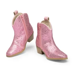 Girls’ Rhinestone Square-Toe Cowgirl Boots
