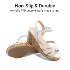 Girls Rhinestone Wedge Sandals