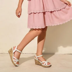 Girls Rhinestone Wedge Sandals