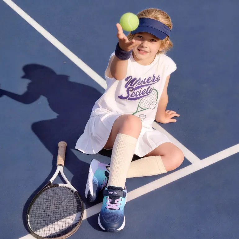 Girls’ Running Shoes with Hook-and-Loop Closure
