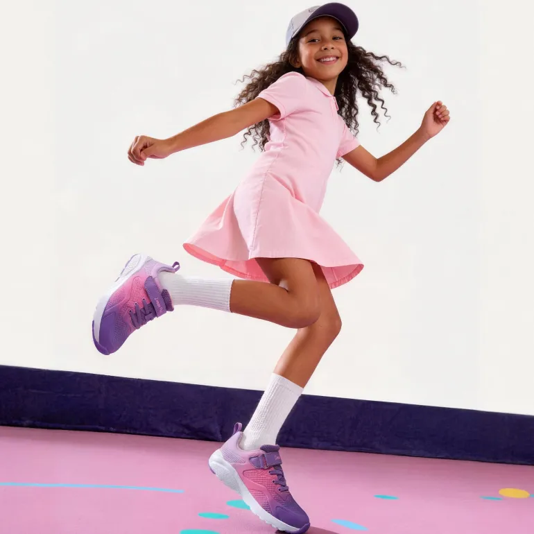 Girls’ Running Shoes with Hook-and-Loop Closure