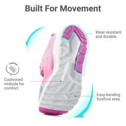Girls’ Running Shoes with Hook-and-Loop Closure