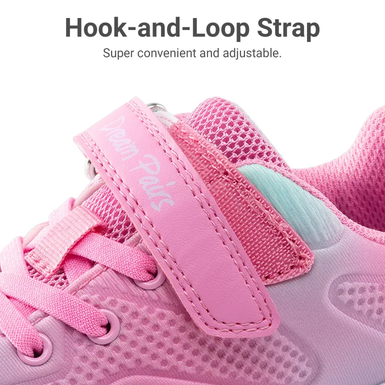 Girls’ Running Shoes with Hook-and-Loop Closure