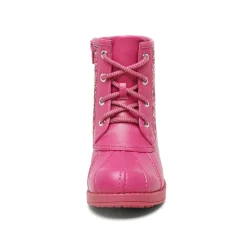 Girls Side Zipper Leather Glitter Boots