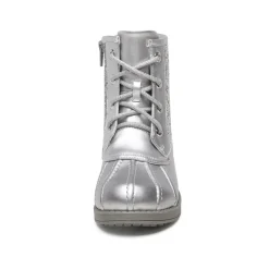 Girls Side Zipper Leather Glitter Boots