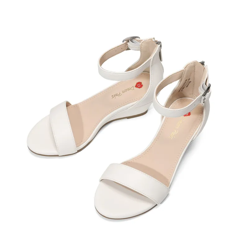 Girls’ Sparkly Wedge Sandals with Cushioned Heel