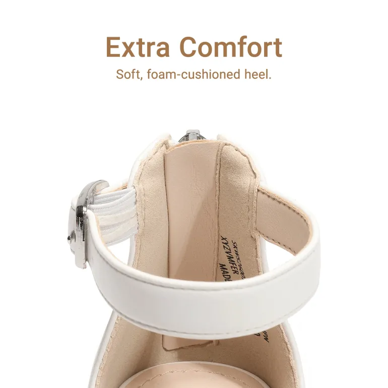 Girls’ Sparkly Wedge Sandals with Cushioned Heel