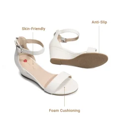 Girls’ Sparkly Wedge Sandals with Cushioned Heel