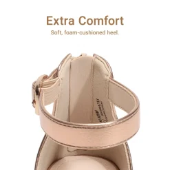 Girls’ Sparkly Wedge Sandals with Cushioned Heel