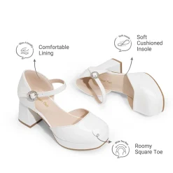 Girls’ Square Toe Adjustable Strap Dress Shoes