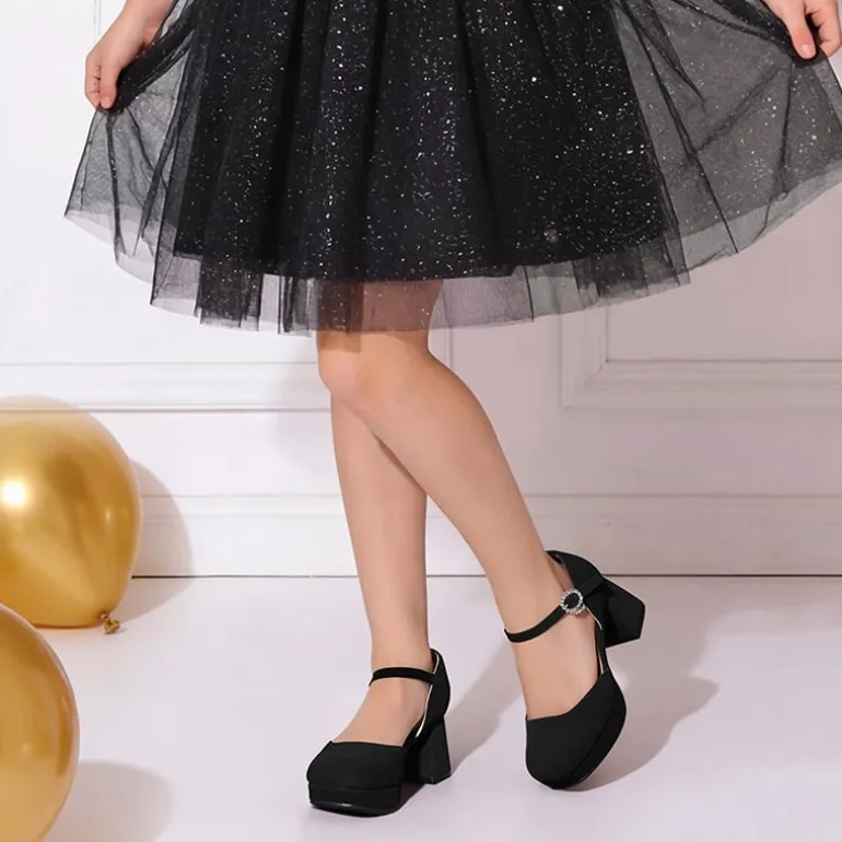 Girls’ Square Toe Adjustable Strap Dress Shoes