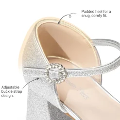 Girls’ Square Toe Adjustable Strap Dress Shoes