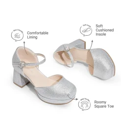 Girls’ Square Toe Adjustable Strap Dress Shoes