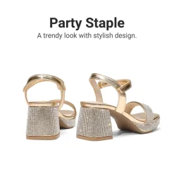 Girls’ Square Toe Block Heel Dress Sandals