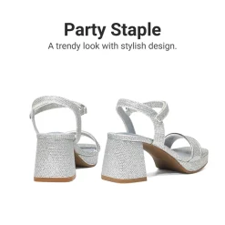 Girls’ Square Toe Block Heel Dress Sandals