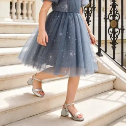 Girls’ Square Toe Block Heel Dress Sandals